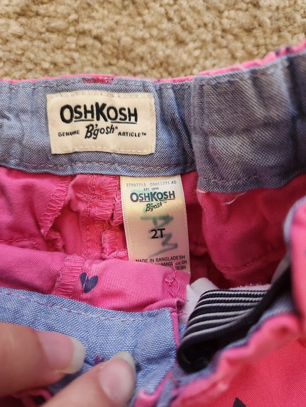 Large Lot of 18-24m Leggings & Shorts Pink Purple Stripes Hearts Bermuda